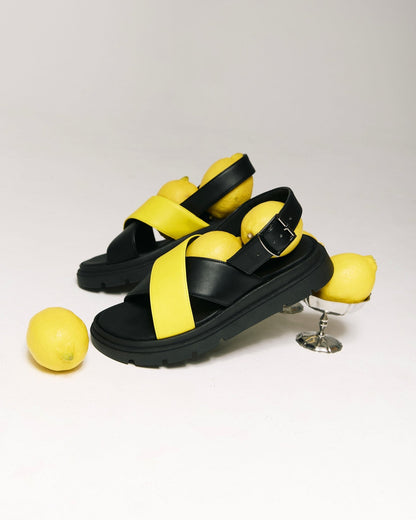 Glare Sandals Lemon made of vegan corn leather - Vegan America