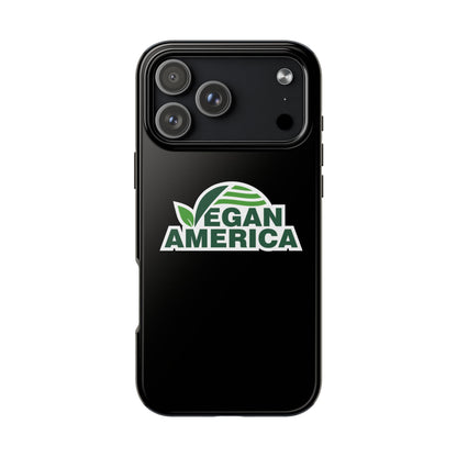 Vegan America Tough Phone Case — Green Leaf Vegan Pride Protective Cover - Vegan America