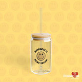 Happiness is Vegan - Sipper Glass, 16oz - Vegan America