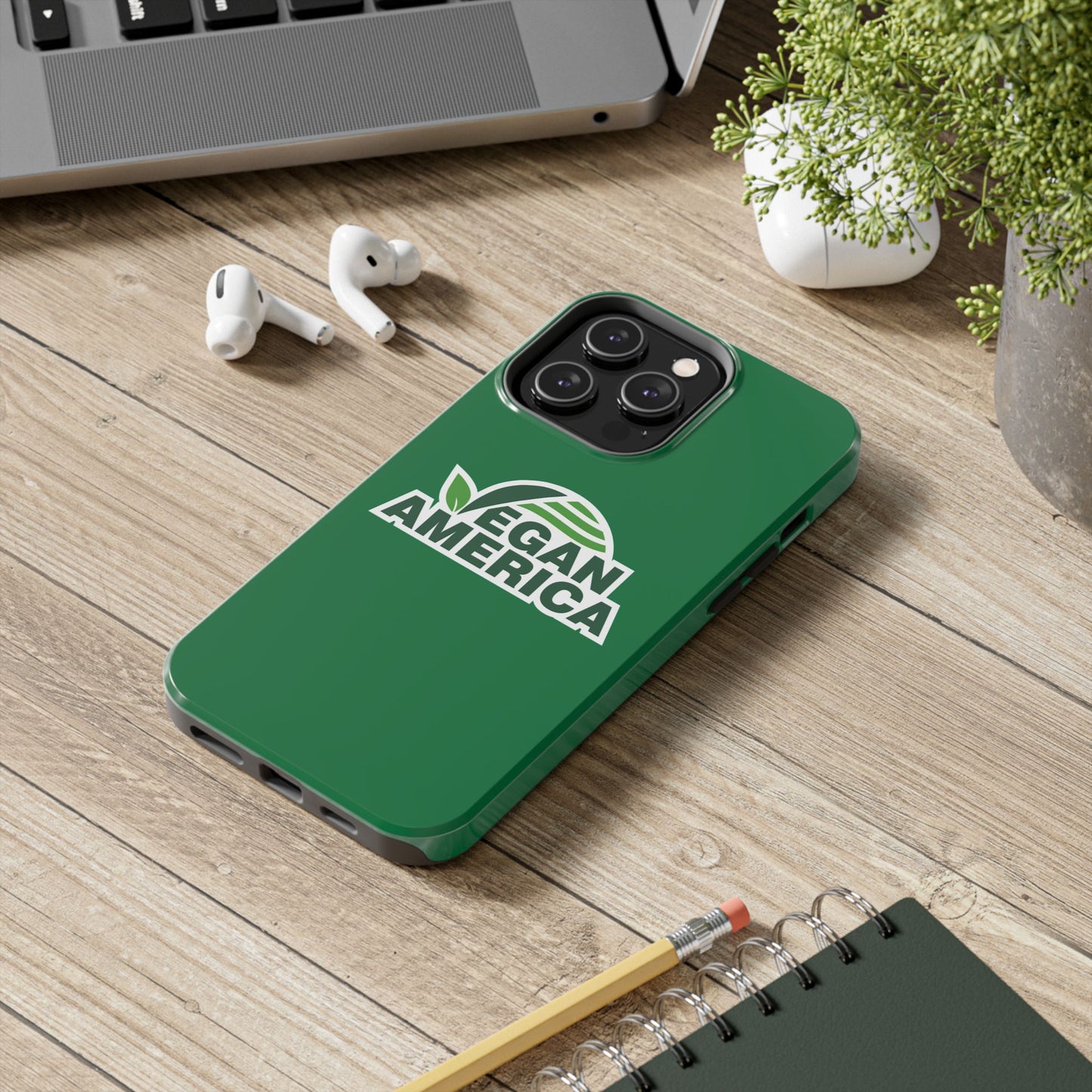 Vegan America Tough Phone Case — Green Protective Vegan Pride Cover - Vegan America