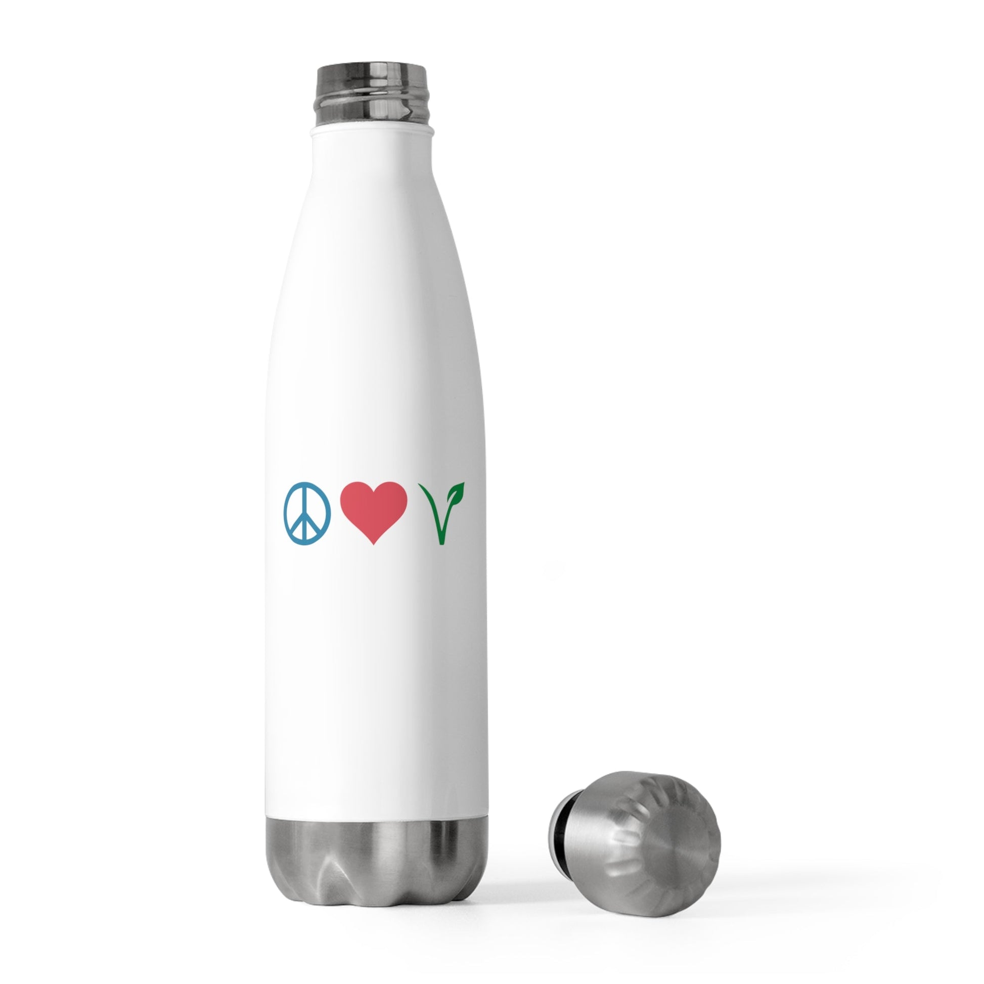 Peace Love Vegan - 20oz Insulated Water Bottle - Vegan America
