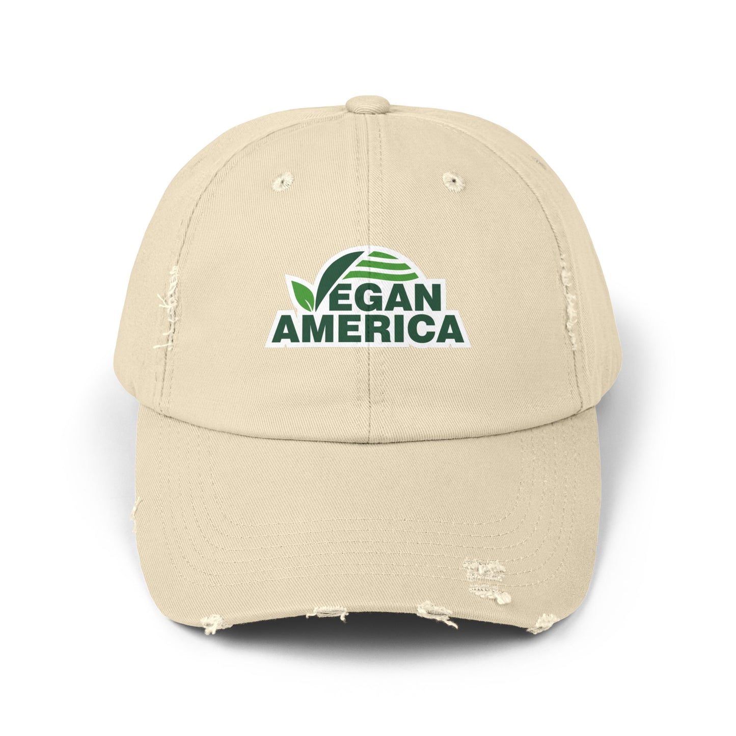 Vegan America Distressed Cap, Casual Baseball Hat for Outdoor Lovers, Gift for Eco - Conscious Friends, Perfect for Summer Adventures, [...] - Vegan America