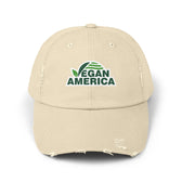 Vegan America Distressed Cap, Casual Baseball Hat for Outdoor Lovers, Gift for Eco-Conscious Friends, Perfect for Summer Adventures, [...] - Vegan America