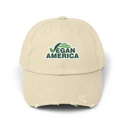 Vegan America Distressed Cap, Casual Baseball Hat for Outdoor Lovers, Gift for Eco - Conscious Friends, Perfect for Summer Adventures, [...] - Vegan America