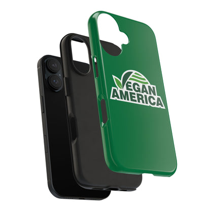 Vegan America Tough Phone Case — Green Protective Vegan Pride Cover - Vegan America
