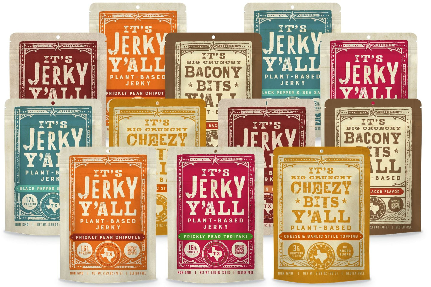 12 - Pack Pick Your Own Jerky & Bacony Bits - Vegan America