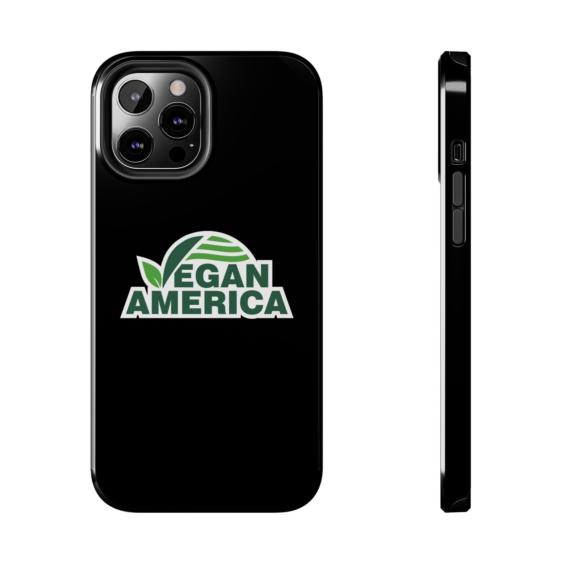 Vegan America Tough Phone Case — Green Leaf Vegan Pride Protective Cover - Vegan America