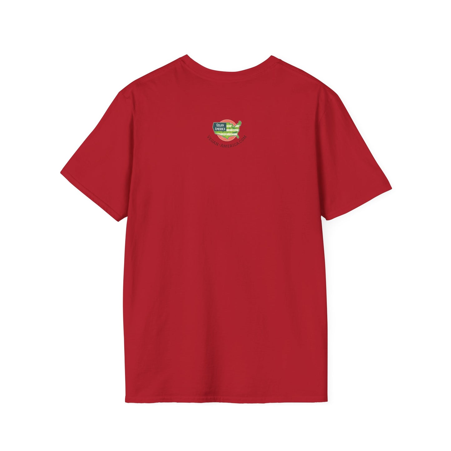 Vegan America T-Shirt | UnisexSoftstyle Tee, Eco - Friendly Fashion, Gift for Vegans, Independence Day Outfit, Casual Wear - Vegan America