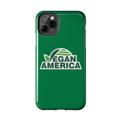 Vegan America Tough Phone Case — Green Protective Vegan Pride Cover - Vegan America