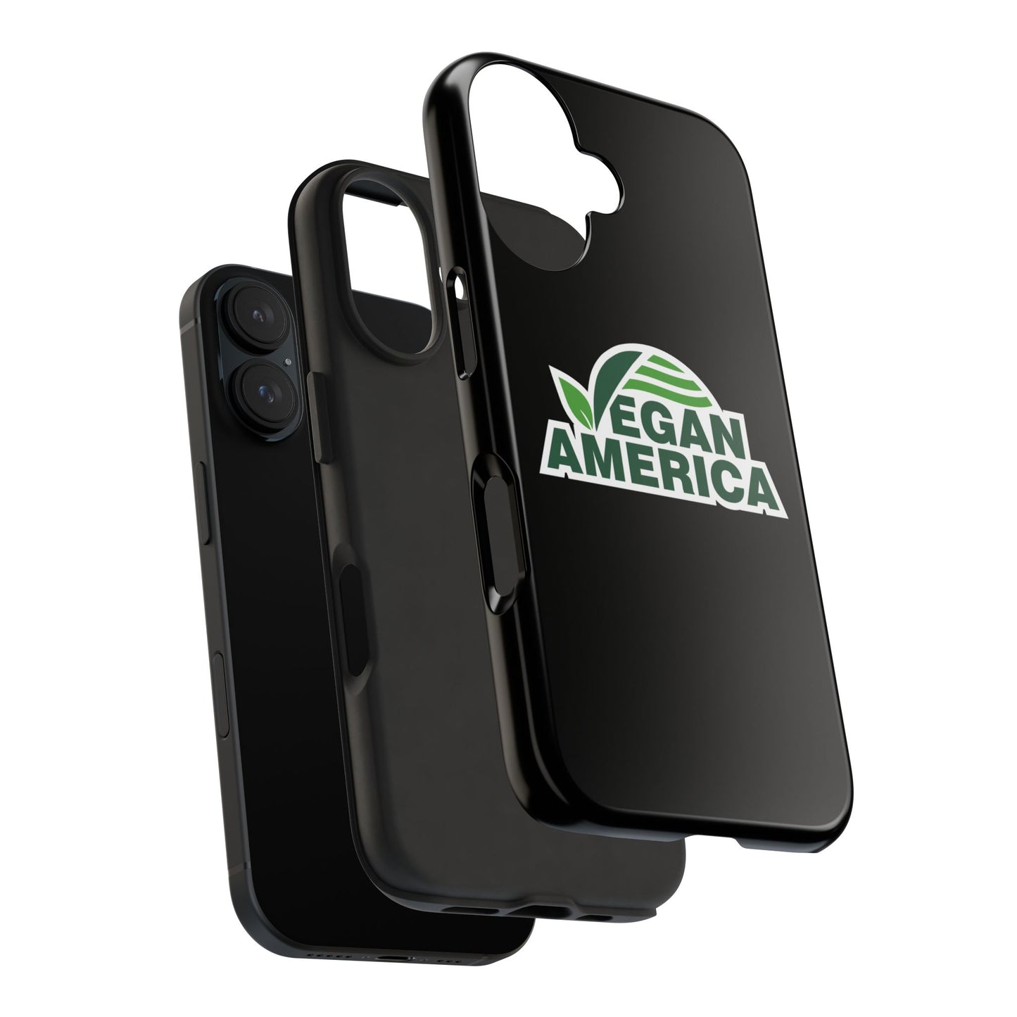 Vegan America Tough Phone Case — Green Leaf Vegan Pride Protective Cover - Vegan America