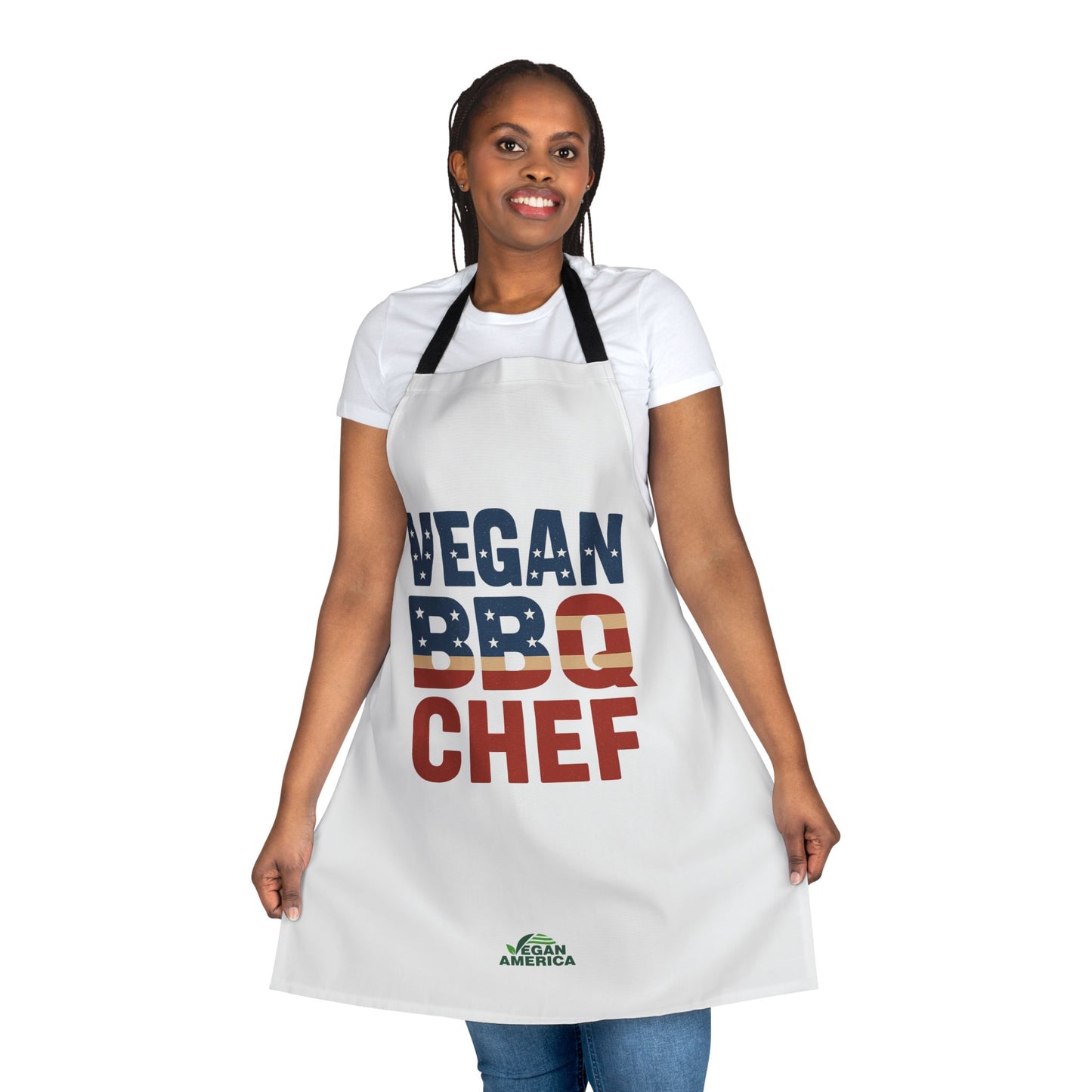 Vegan BBQ Chef Apron - 5 - Color Straps, Perfect Gift for Grilling Enthusiasts, Cooking Lovers, BBQ Parties, Summer Celebrations, Vegan Gifts - Vegan America