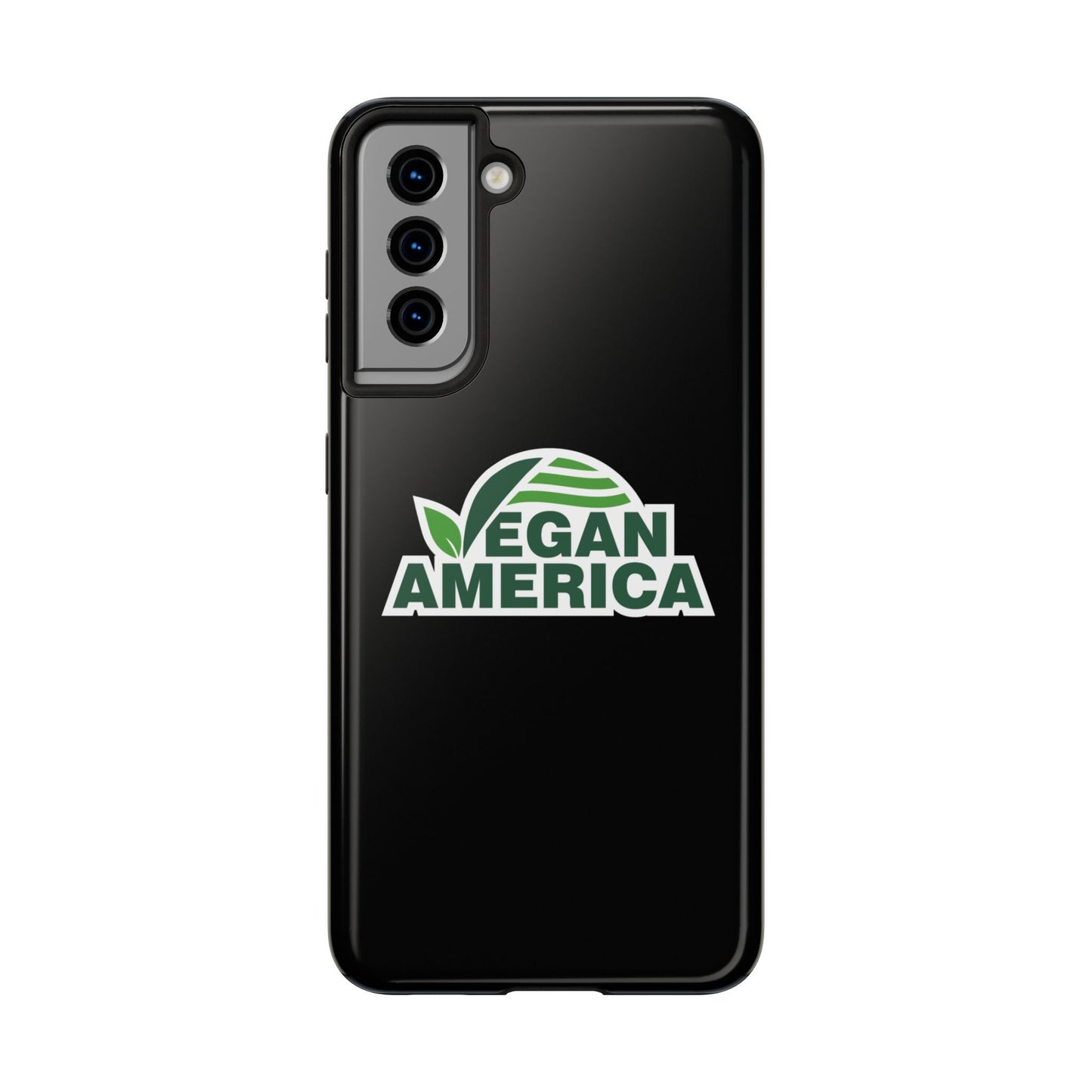 Vegan America Tough Phone Case — Green Leaf Vegan Pride Protective Cover - Vegan America