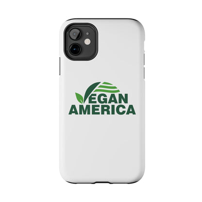Vegan America Tough Phone Case — Eco - Friendly Plant Logo Protective Cover - Vegan America