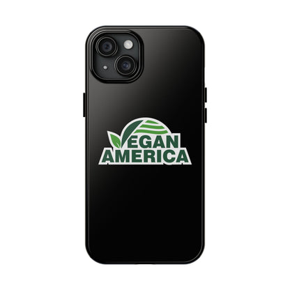 Vegan America Tough Phone Case — Green Leaf Vegan Pride Protective Cover - Vegan America