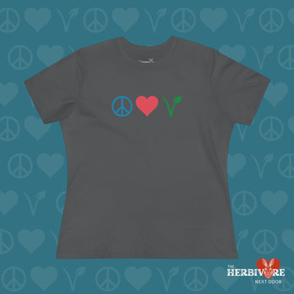 Peace Love Vegan - Women's Style T-Shirt - Vegan America