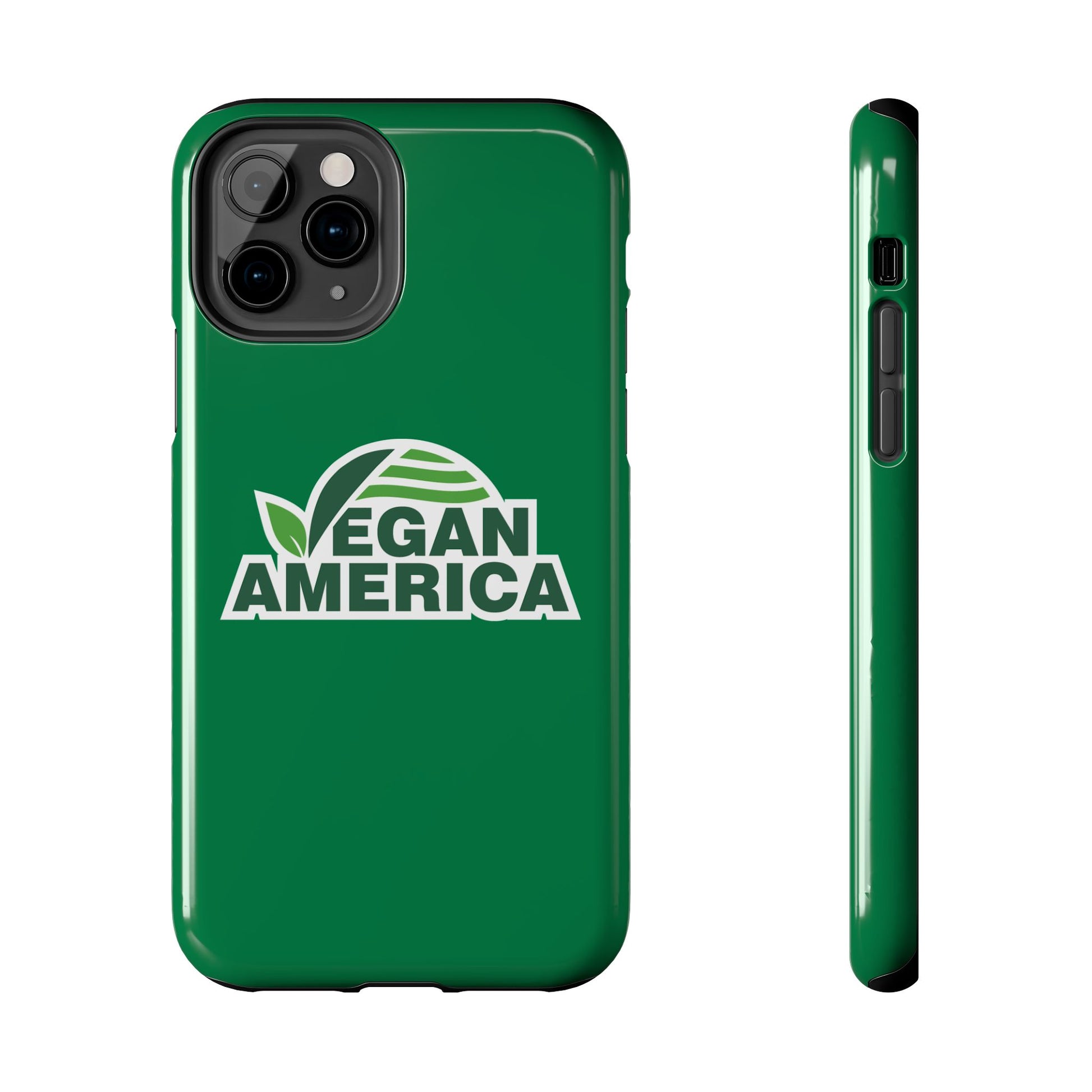 Vegan America Tough Phone Case — Green Protective Vegan Pride Cover - Vegan America