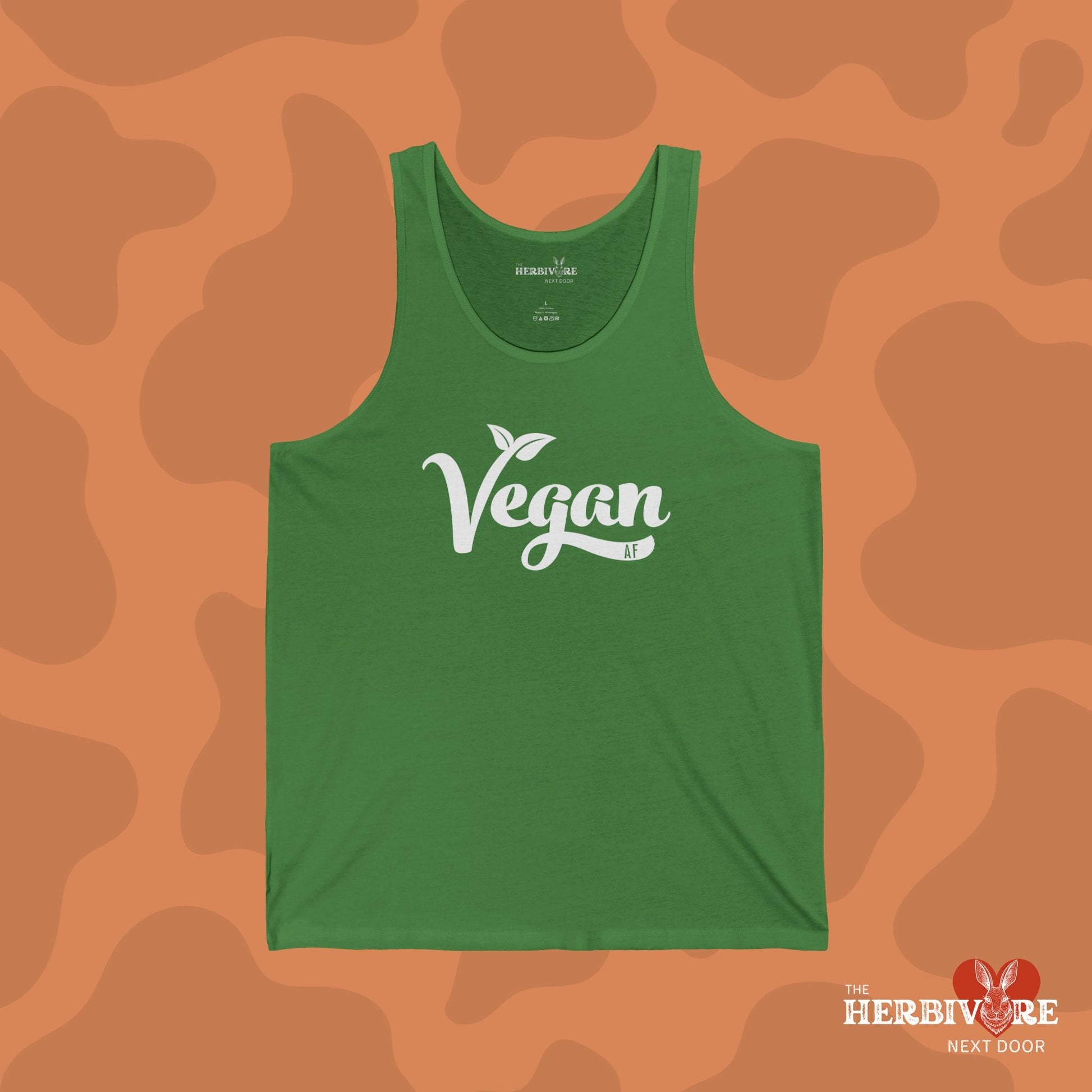 Vegan AF with White Font Unisex Jersey Tank - Vegan America