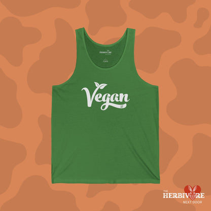 Vegan AF with White Font Unisex Jersey Tank - Vegan America