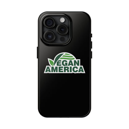 Vegan America Tough Phone Case — Green Leaf Vegan Pride Protective Cover - Vegan America