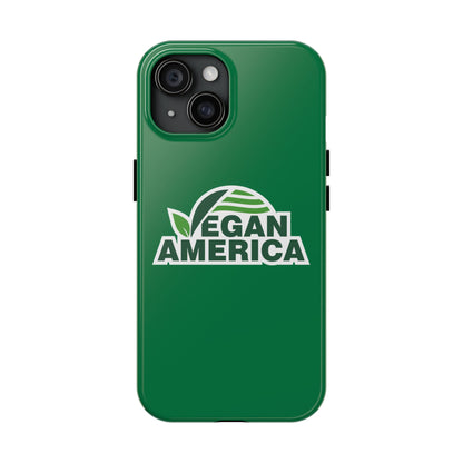 Vegan America Tough Phone Case — Green Protective Vegan Pride Cover - Vegan America