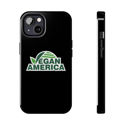 Vegan America Tough Phone Case — Green Leaf Vegan Pride Protective Cover - Vegan America