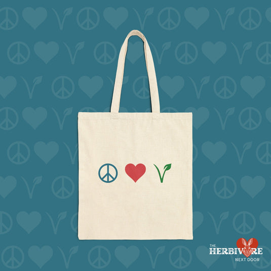 Peace Love Vegan Tote Bag - Vegan America