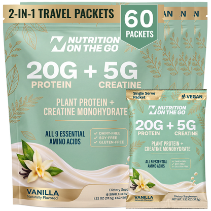 2-in-1 Vegan Protein + Creatine Travel Packets