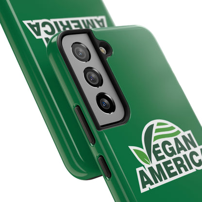 Vegan America Tough Phone Case — Green Protective Vegan Pride Cover - Vegan America