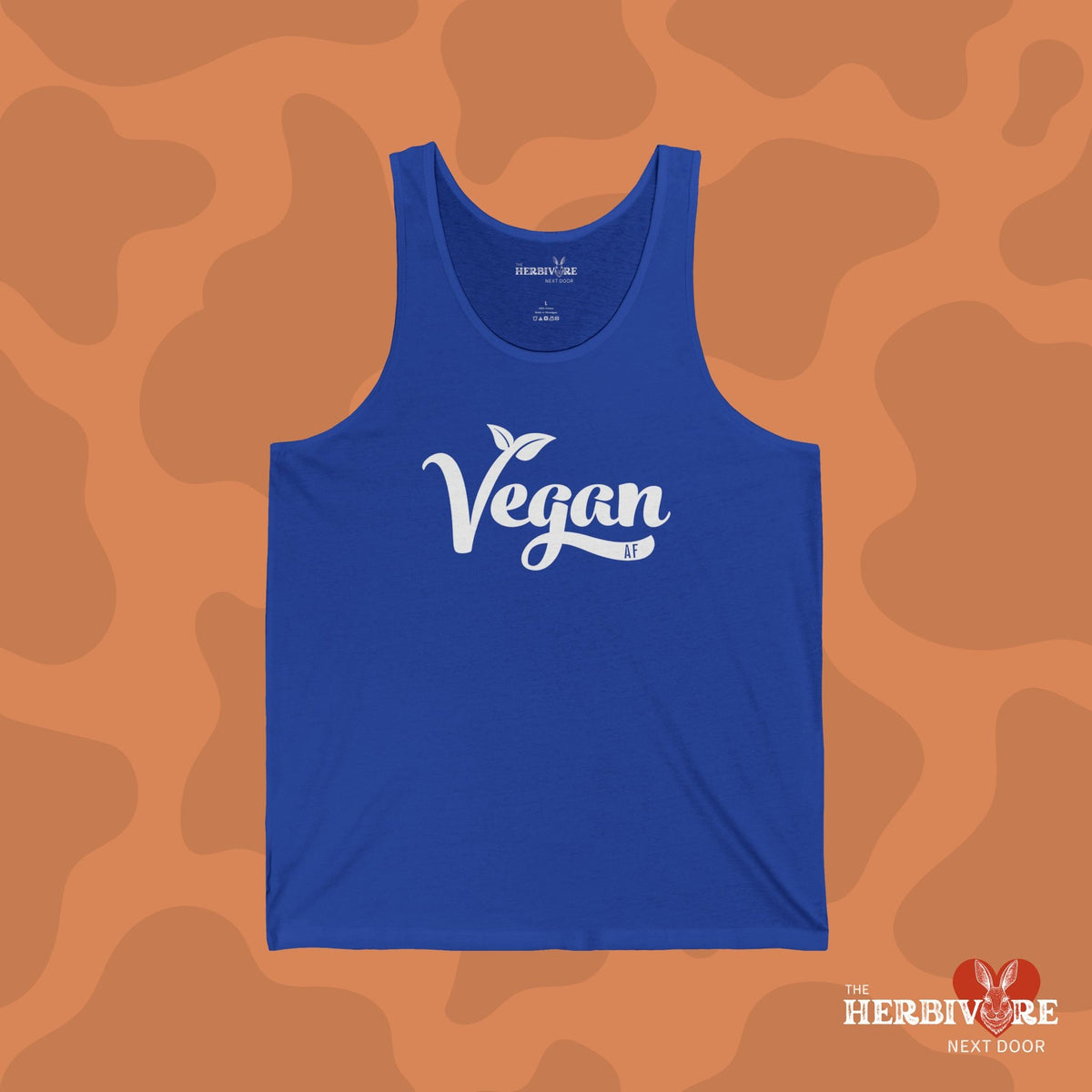 Vegan AF with White Font Unisex Jersey Tank - Vegan America