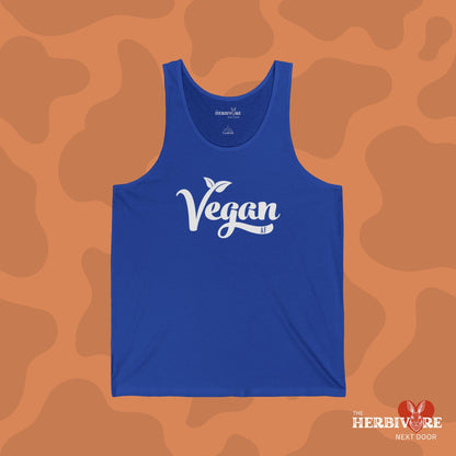 Vegan AF with White Font Unisex Jersey Tank - Vegan America