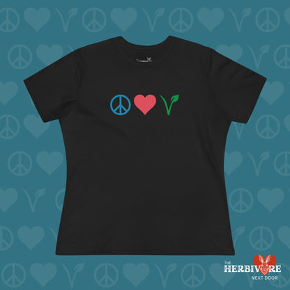 Peace Love Vegan - Women's Style T-Shirt - Vegan America
