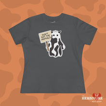 Ghost Cow Don't Eat The Animals Vegan T-Shirt - Women's Style - Vegan America