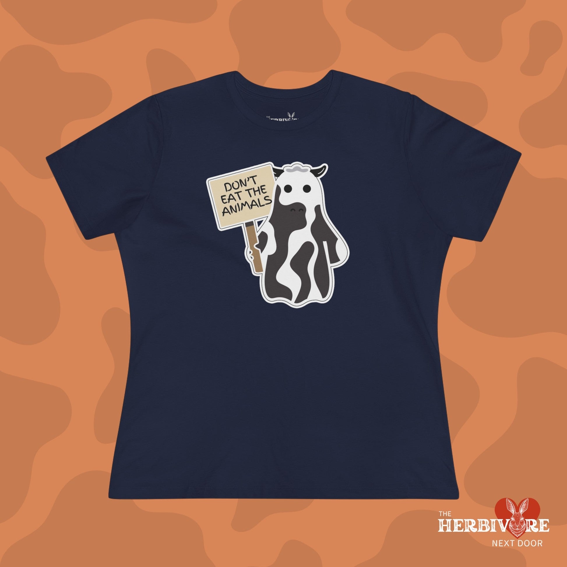 Ghost Cow Don't Eat The Animals Vegan T-Shirt - Women's Style - Vegan America