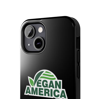 Vegan America Tough Phone Case — Green Leaf Vegan Pride Protective Cover - Vegan America