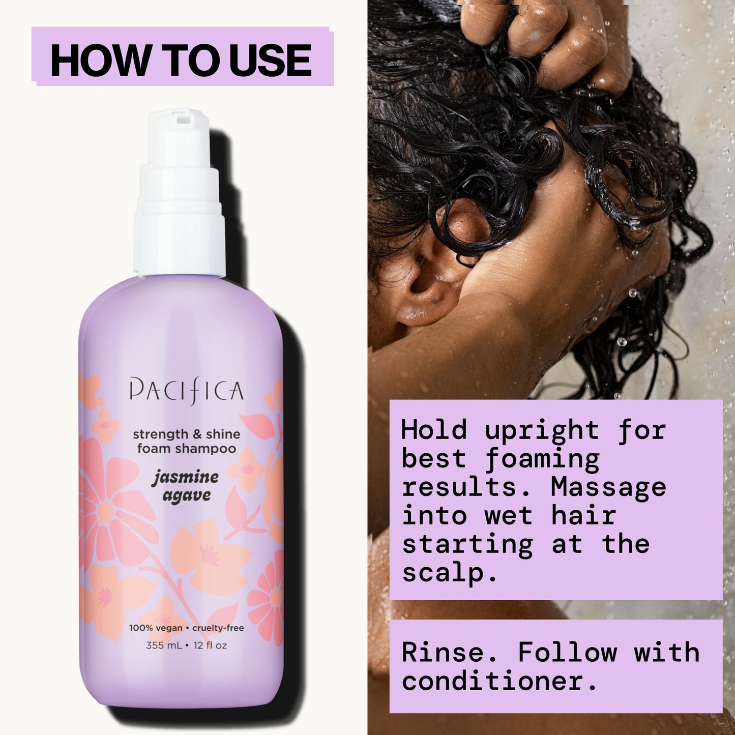 Jasmine Agave Strength + Shine Foaming Shampoo