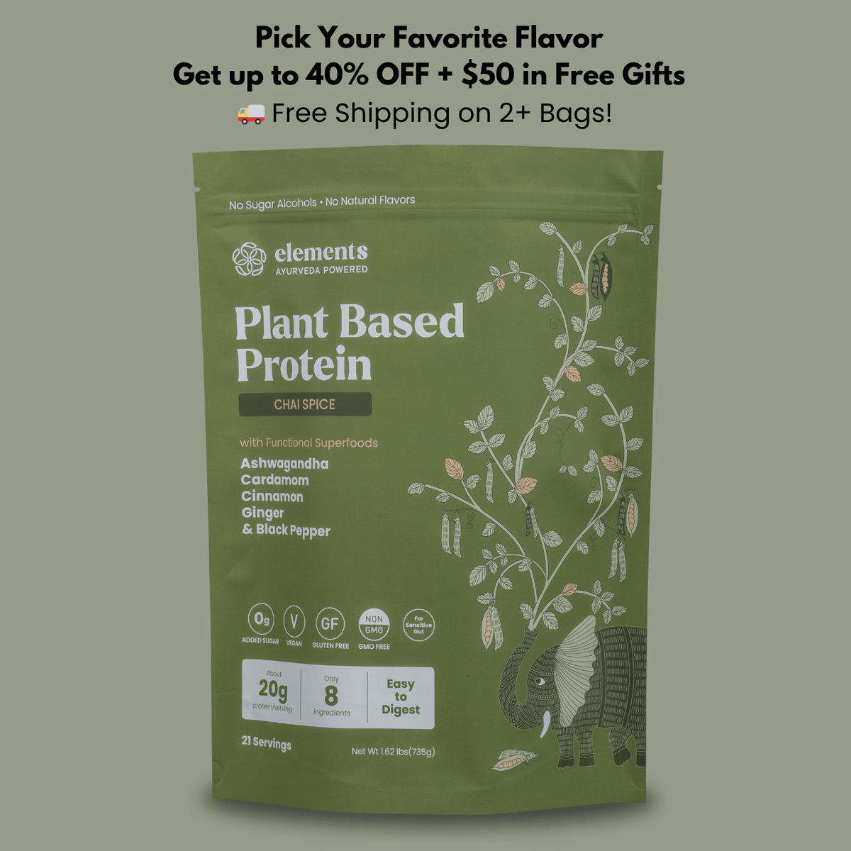Elements Plant Based Protein + Travel Packs - Vegan America