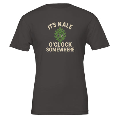 Funny Vegan Premium Tshirt - It's Kale O'clock Somewhere - Vegan America