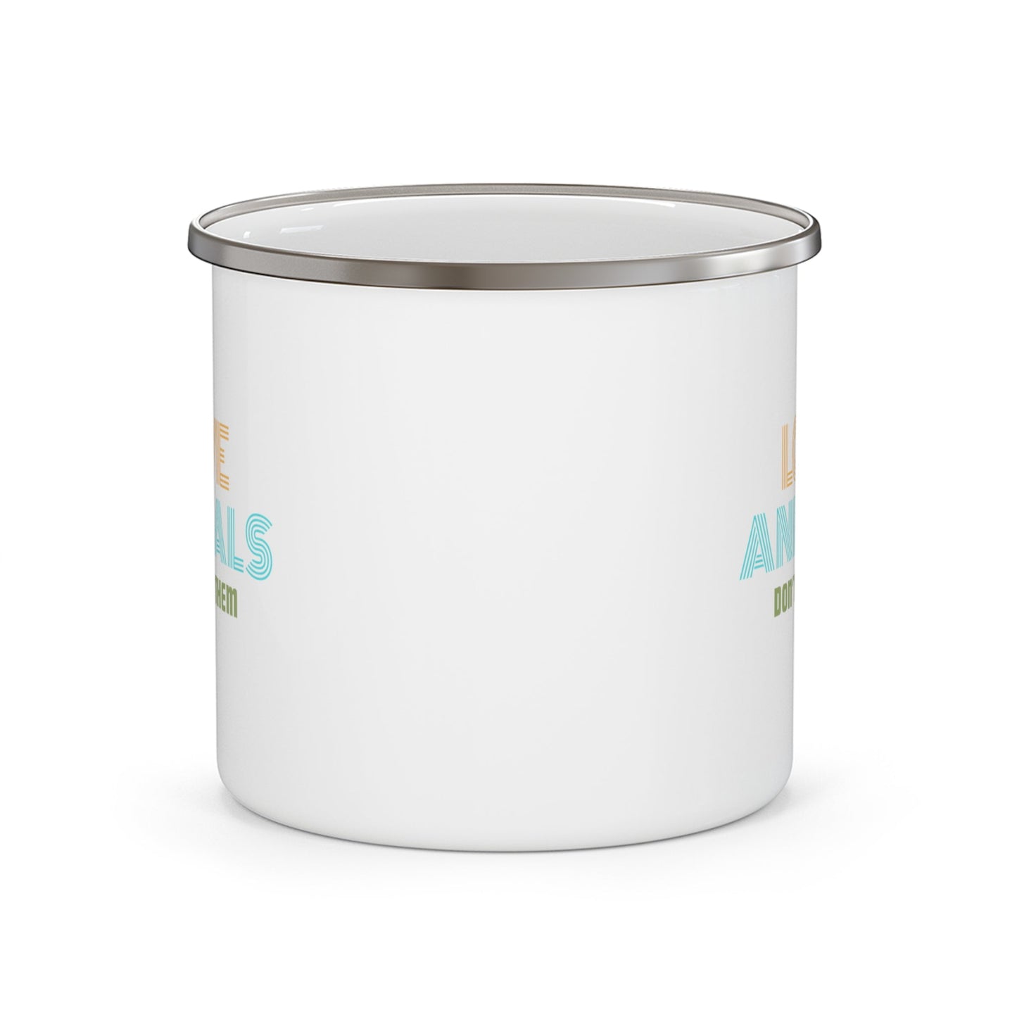 Love Animals, Don't Eat Them (Retro) - Enamel Mug - Vegan America