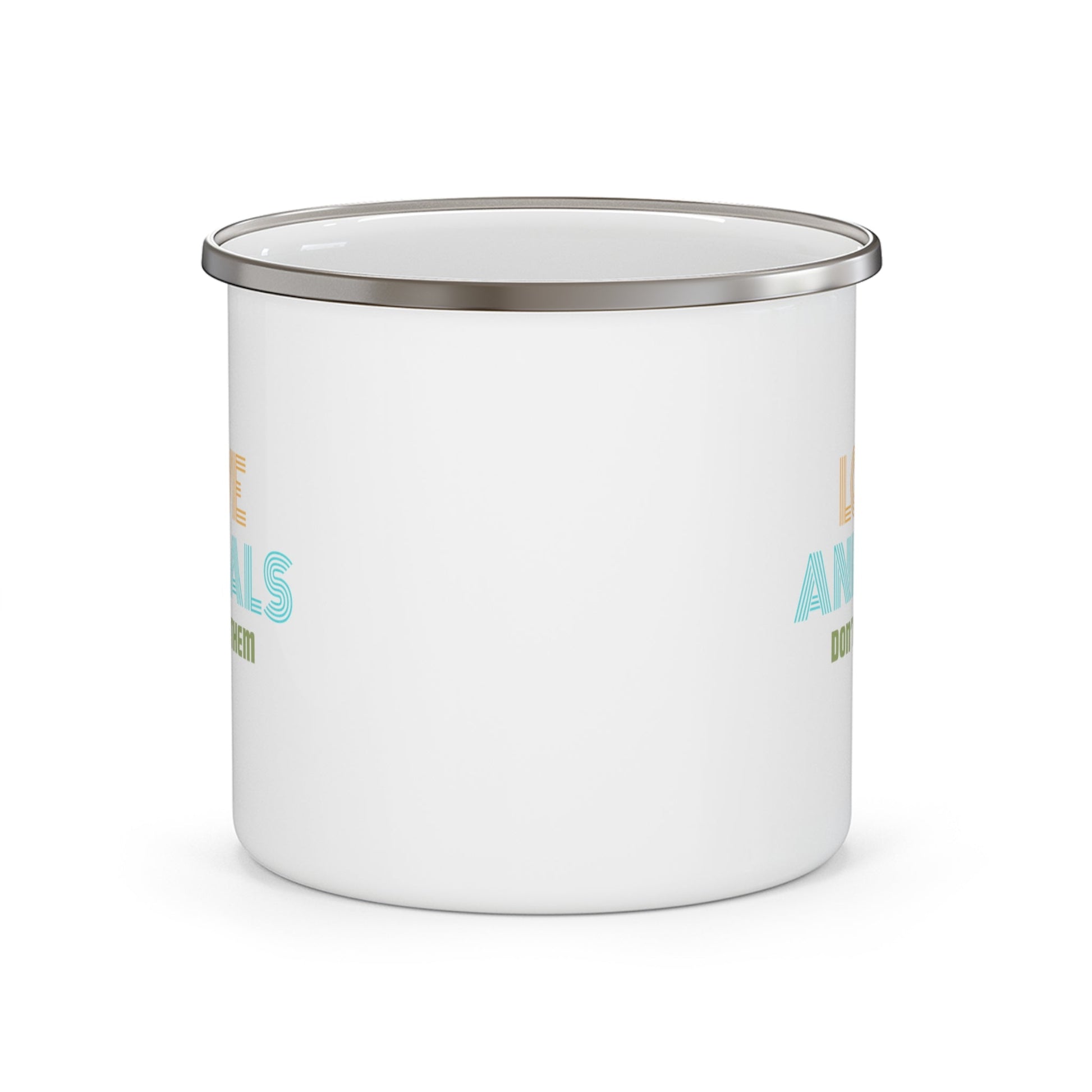 Love Animals, Don't Eat Them (Retro) - Enamel Mug - Vegan America