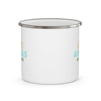 Love Animals, Don't Eat Them (Retro) - Enamel Mug - Vegan America