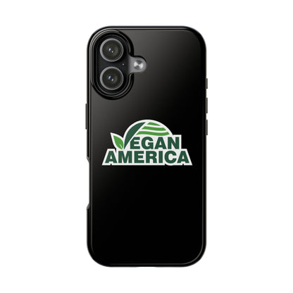 Vegan America Tough Phone Case — Green Leaf Vegan Pride Protective Cover - Vegan America