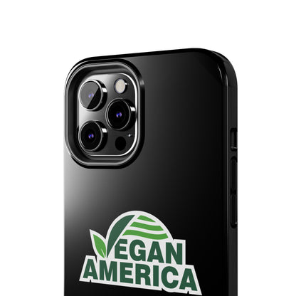 Vegan America Tough Phone Case — Green Leaf Vegan Pride Protective Cover - Vegan America