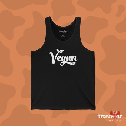 Vegan AF with White Font Unisex Jersey Tank - Vegan America