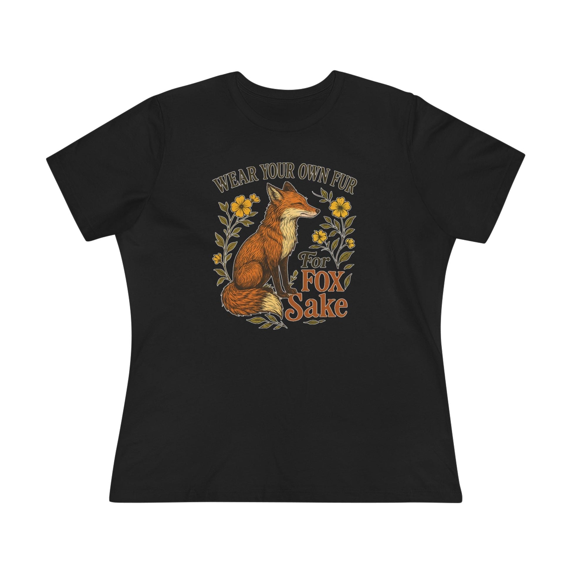 "Wear Your Own Fur For Fox Sake" Vintage Fox Graphic T-Shirt - Vegan America