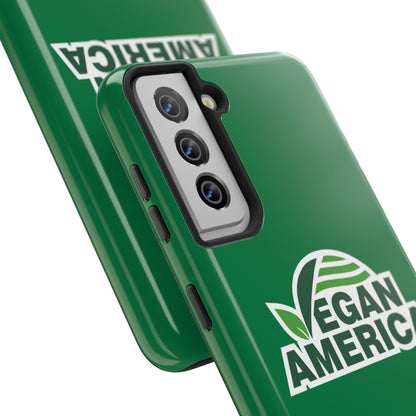 Vegan America Tough Phone Case — Green Protective Vegan Pride Cover - Vegan America