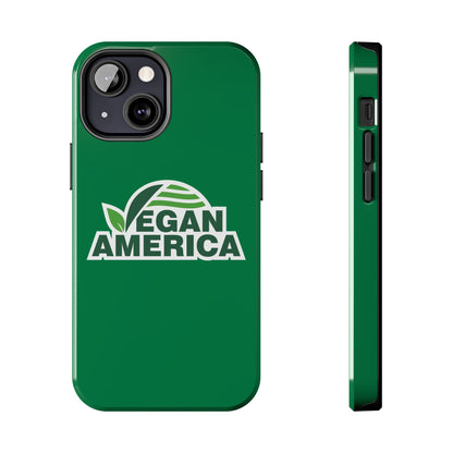 Vegan America Tough Phone Case — Green Protective Vegan Pride Cover - Vegan America