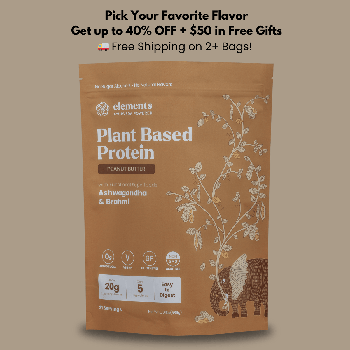 Elements Plant Based Protein + Travel Packs - Vegan America