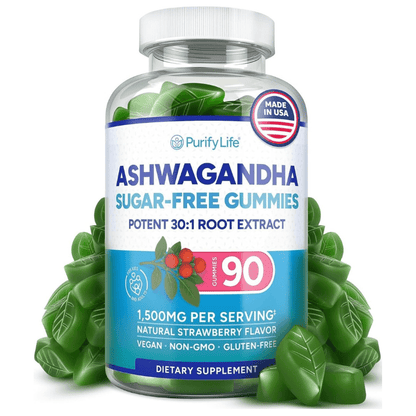 Ashwagandha Gummies for Anxiety & Stress Relief - Vegan Mood Support for Men & Women 90ct - Vegan America