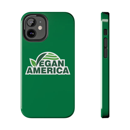 Vegan America Tough Phone Case — Green Protective Vegan Pride Cover - Vegan America