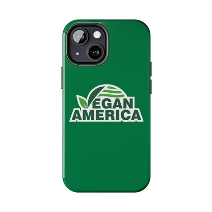 Vegan America Tough Phone Case — Green Protective Vegan Pride Cover - Vegan America